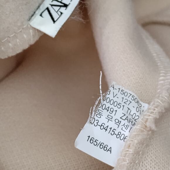 Zara Wooly Pencil Asymmetric Skirt Size Small Beige Pullon Fall Staple - Picture 7 of 7